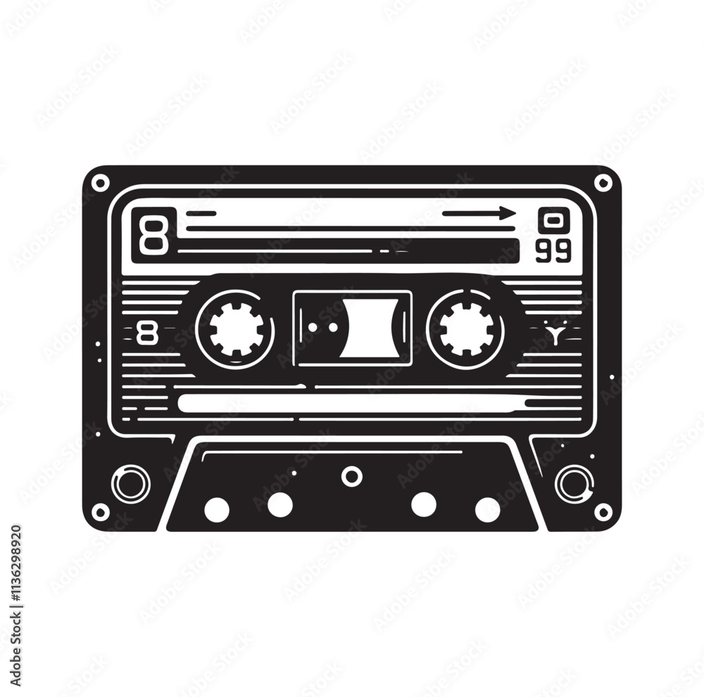 cassette tape silhouette vector illustration cassette tape silhouette vector illustration