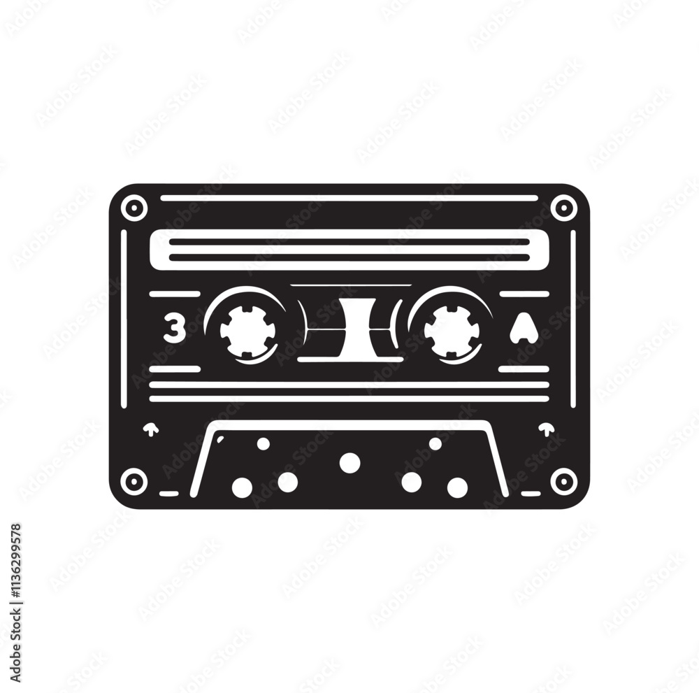 cassette tape silhouette vector illustration cassette tape silhouette vector illustration