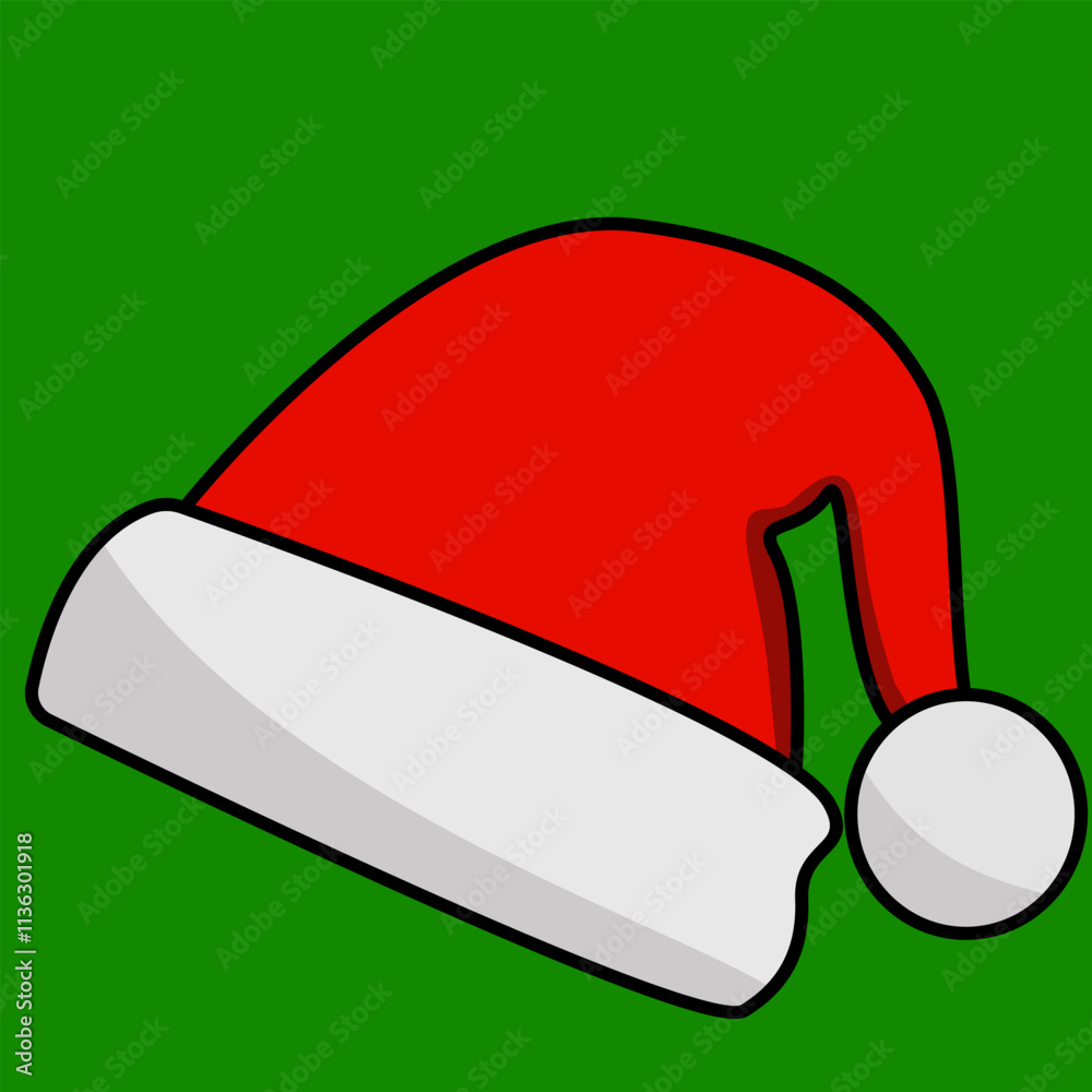 Santa Claus red hat with green background Santa Claus red hat with green background