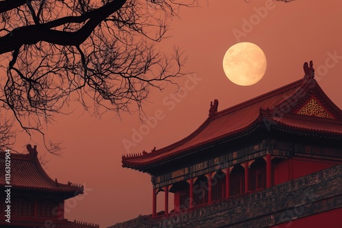 chinese temple at night