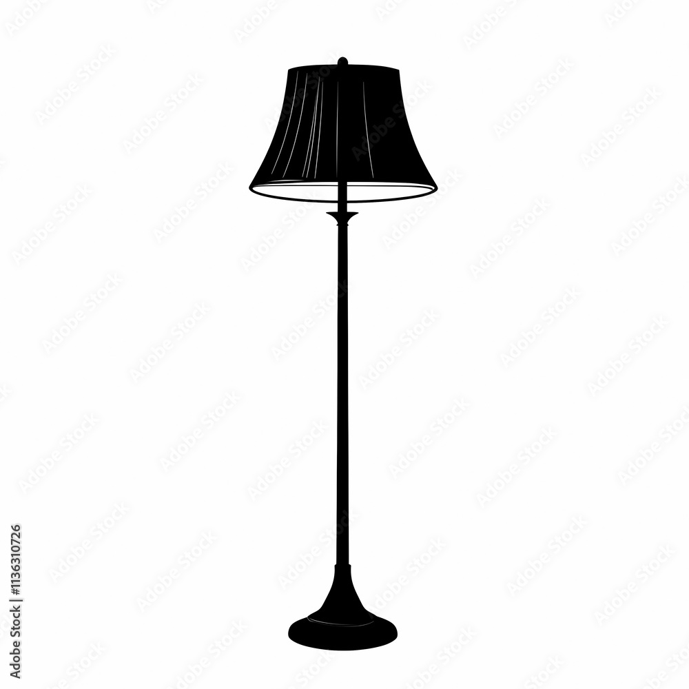 Elegant floor lamp with classic design and soft shade Elegant floor lamp with classic design and soft shade
