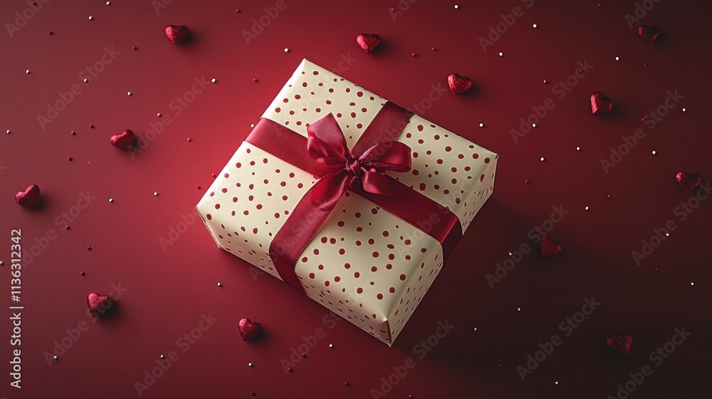Valentine's Day Gift Box with Red Hearts Valentine's Day Gift Box with Red Hearts
