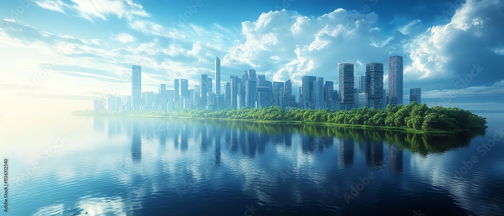 A futuristic world shaped by climate change, where technological advancements have created a greener, cleaner, and sustainable environment A futuristic world shaped by climate change, where technological advancements have created a greener, cleaner, and sustainable environment