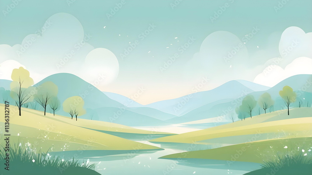 Obraz premium Background with scenery in eary spring