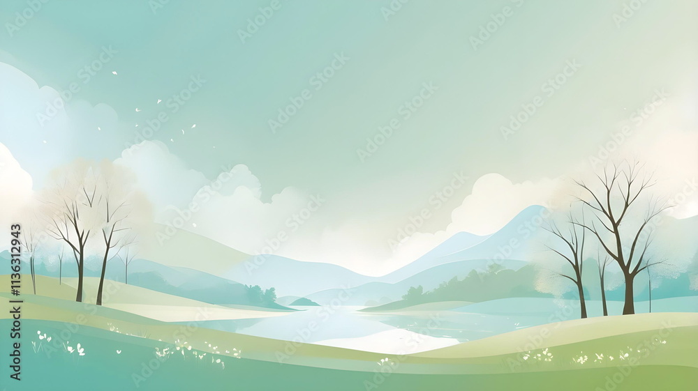 custom made wallpaper toronto digitalBackground with scenery in eary spring