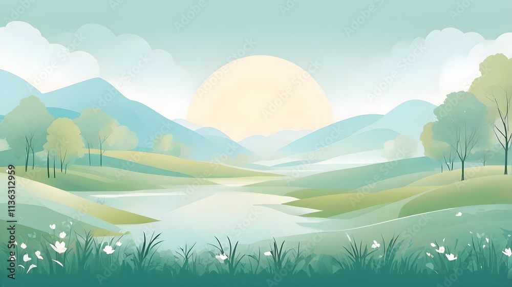 Background with scenery in eary spring Background with scenery in eary spring