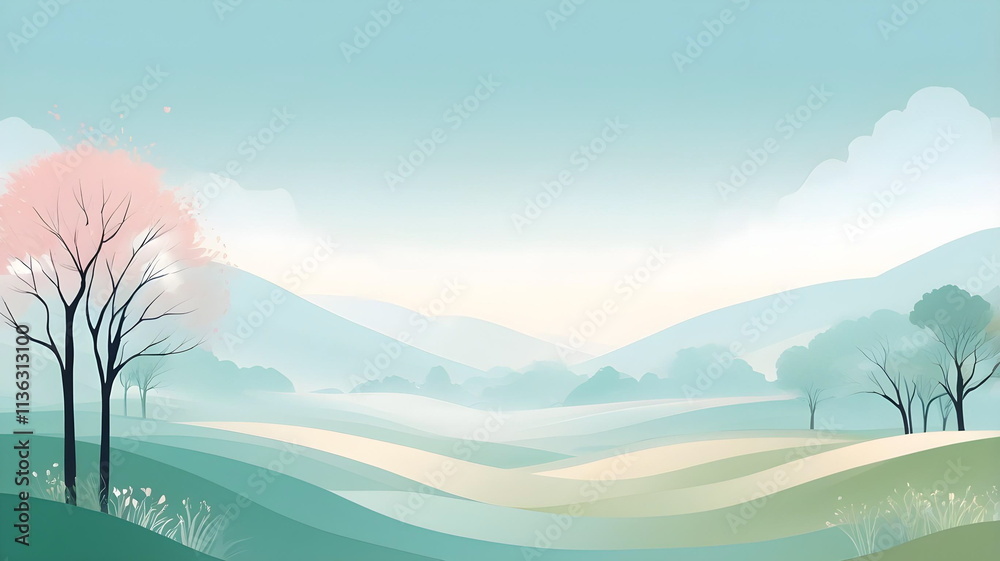 Fototapeta premium Background with scenery in eary spring