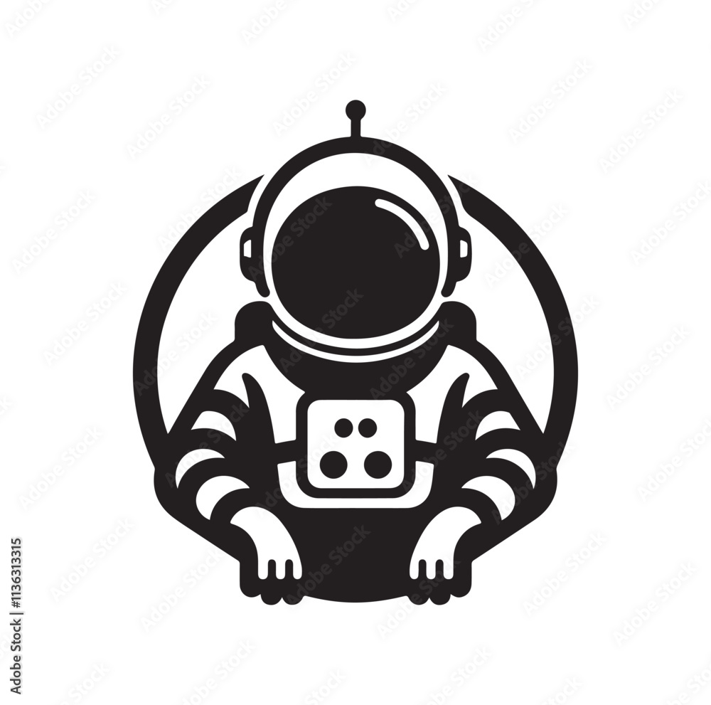 Fototapeta premium Astronaut, Spaceman silhouette vector illustration