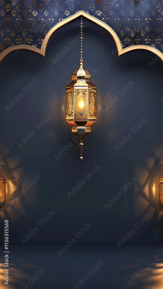 Golden Lanterns with Intricate Designs Hanging from an Archway Golden Lanterns with Intricate Designs Hanging from an Archway