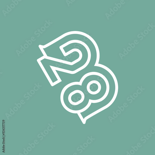 the logo consists of the letter B and number 28 combined. Outline and elegant.