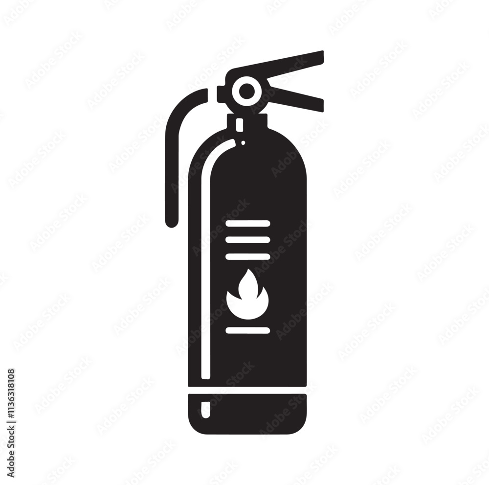 Fire Extinguisher silhouette vector illustration Fire Extinguisher silhouette vector illustration