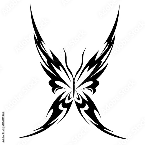 black and white tattoo butterfly