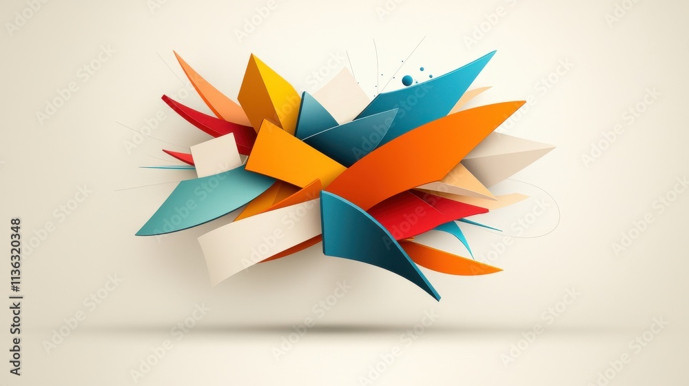 Vibrant Dynamic Abstract Shapes in Bright Colors Vibrant Dynamic Abstract Shapes in Bright Colors