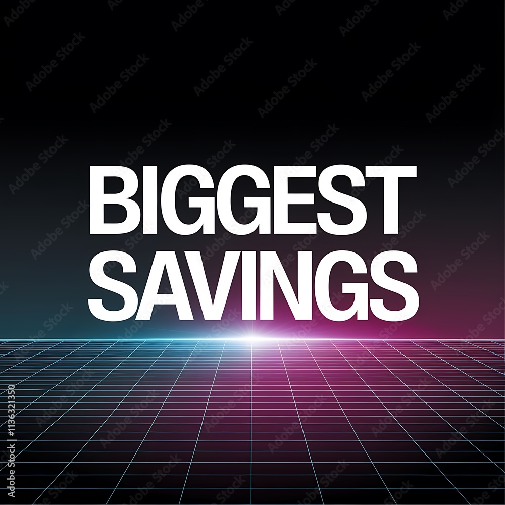 Biggest Savings Announcement Retro Style Design Biggest Savings Announcement Retro Style Design