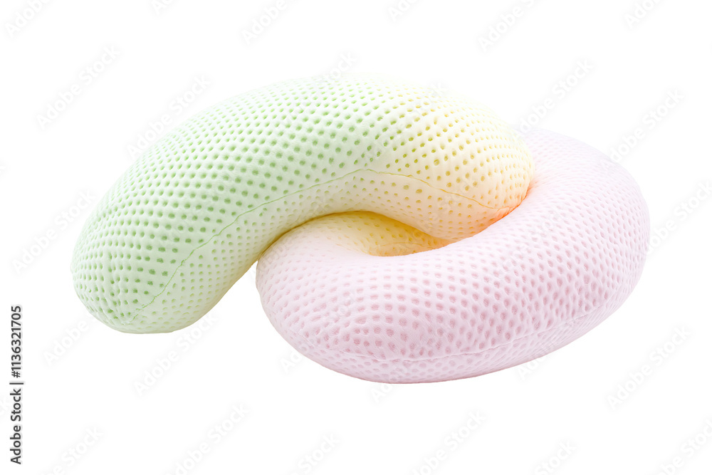 Fototapeta premium Two white pillows with a white cover. on transparent background.