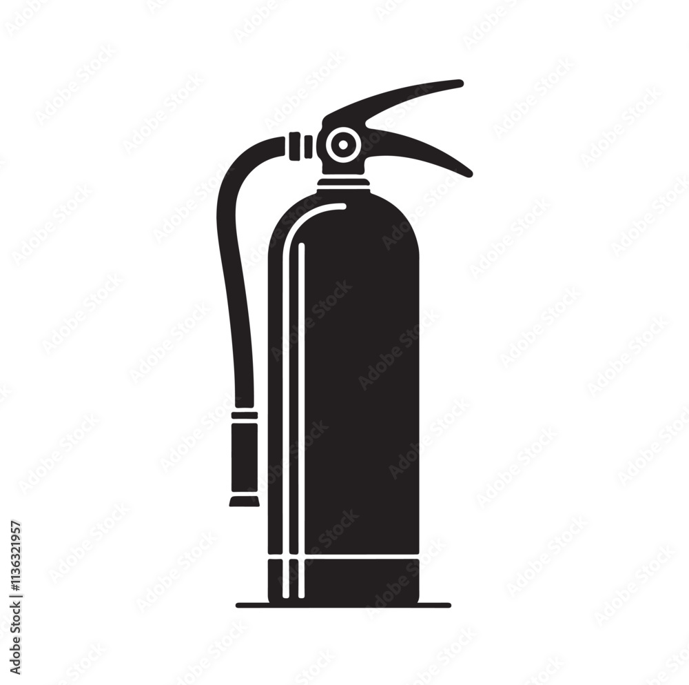 Fire Extinguisher silhouette vector illustration Fire Extinguisher silhouette vector illustration