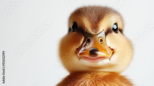 A close-up image of an adorable duckling, with its fluffy down and a joyful expression, symbolizing innocence and the playful nature of young animals.