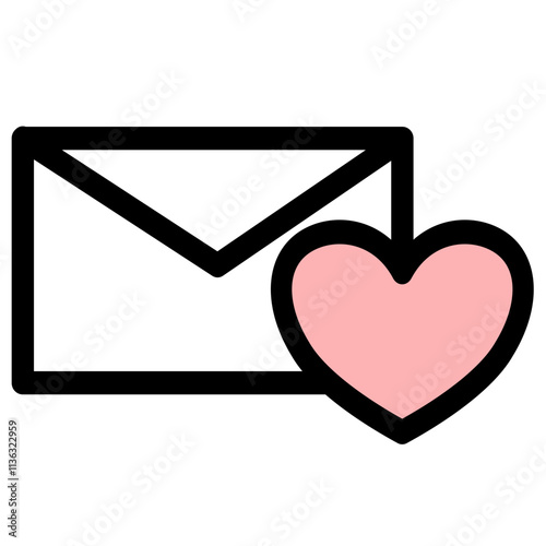 Love letter - clean and modern valentines day icon.