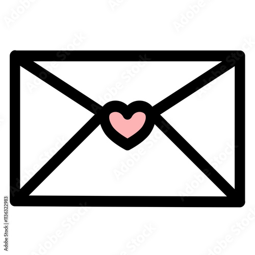 Love letter - clean and modern valentines day icon.