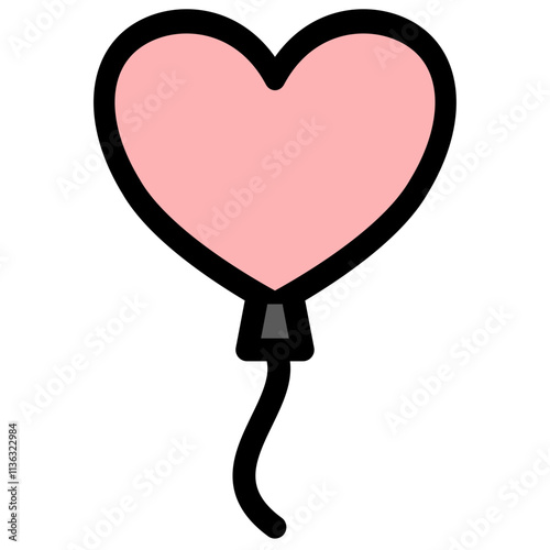 Heart balloon - clean and modern valentines day icon.