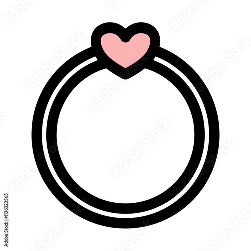 Engagement ring - clean and modern valentines day icon.