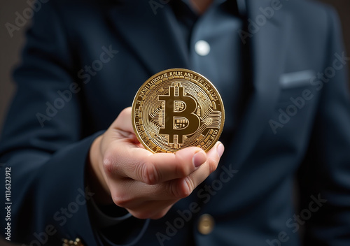 man holds bitcoin lucrative investments digital currency market transactions