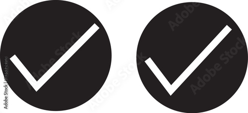 Check sign vector logo. Check symbol in green color illustration. Accept okay symbols for approval or checklist design