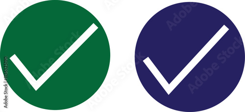 Check sign vector logo. Check symbol in green color illustration. Accept okay symbols for approval or checklist design