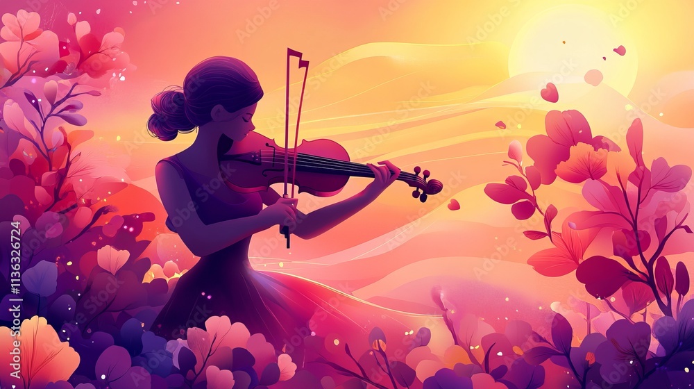 Fototapeta premium National Violin Day background concept
