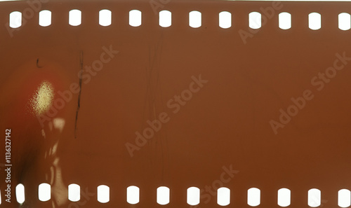 Old burned film frame tape overlay. High quality photo
