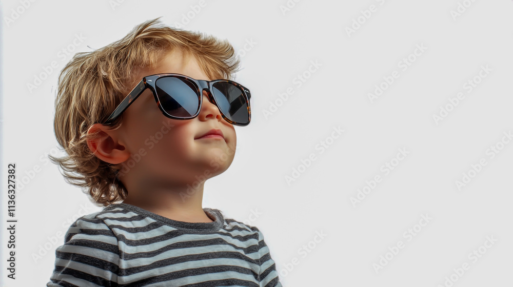 cute little boy in sunglasses isolated on white background. cute little boy in sunglasses isolated on white background.