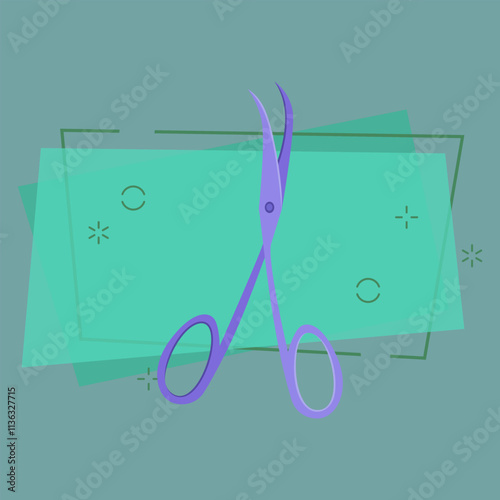 Nail scissors vector illustration. Manicure set, cuticle scissors, pedicure. Scissors concept. Vector illustration can be used for topics like beauty salon, care, hygiene