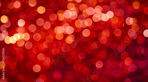 Bright red bokeh lights create a festive atmosphere for celebrations and special occasions