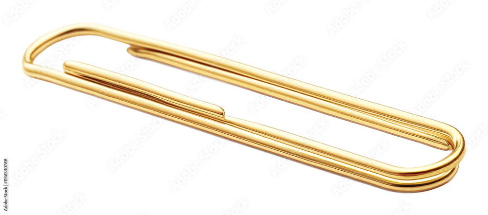 Standard Paperclip for Office Use - Isolated on White Background