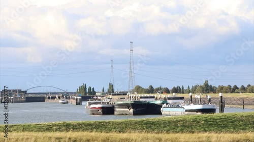 SHIPS MOORED IN THE HARBOR HANSWEERT