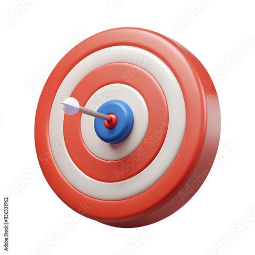 3d illustration of target and arrow isolated