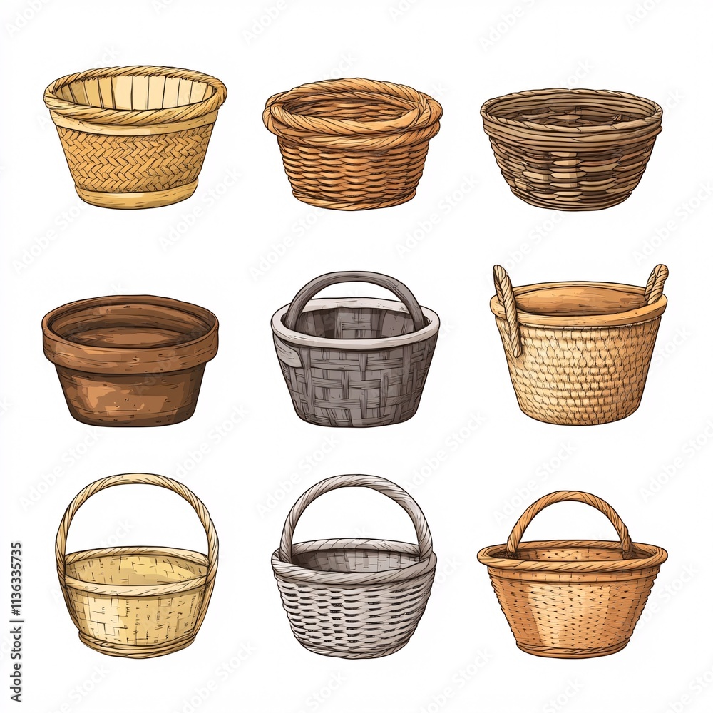 Obraz premium set of basket