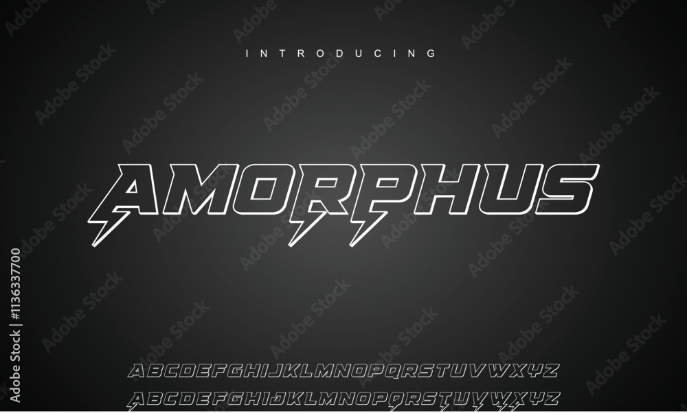 Obraz premium Creative font. Modern abstract digital tech font. Logo creative font, type, technology, movie, digital, music, movie. Fonts and illustration in vector format.