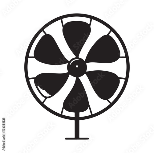 fan propeller silhouette vector illustration