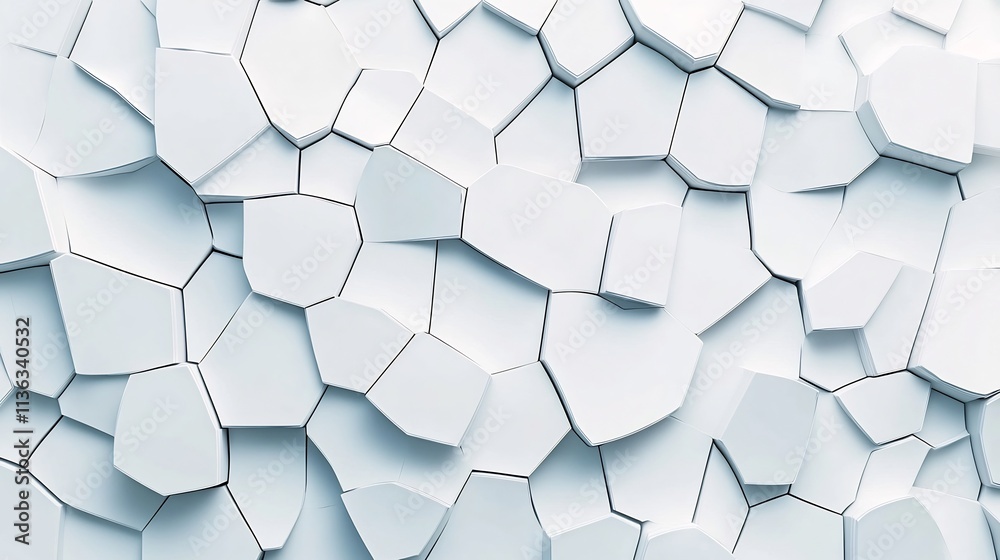 Abstract 3D Fragmented Crystalline Architectural Background with Edgy Structures and Surfaces