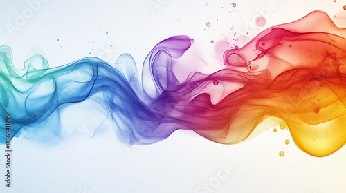 Colorful abstract waves of smoke blending together in a dynamic flow of hues