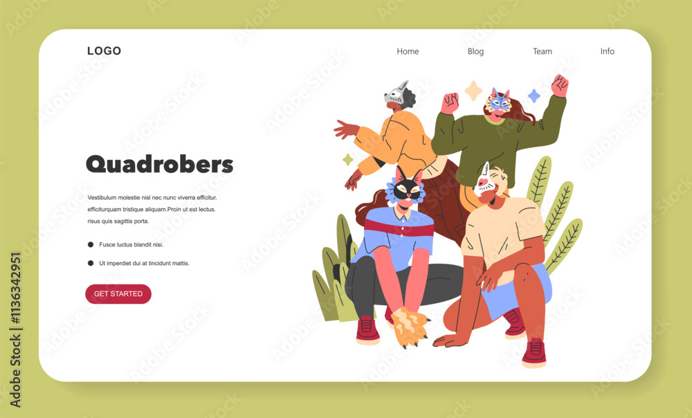 Fototapeta premium Quadrobers. Flat Vector Illustration