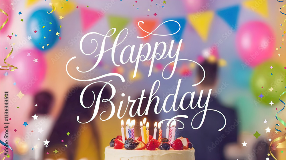 Naklejka premium Handwritten phrase Happy Birthday. Vector design for posters and greeting cards