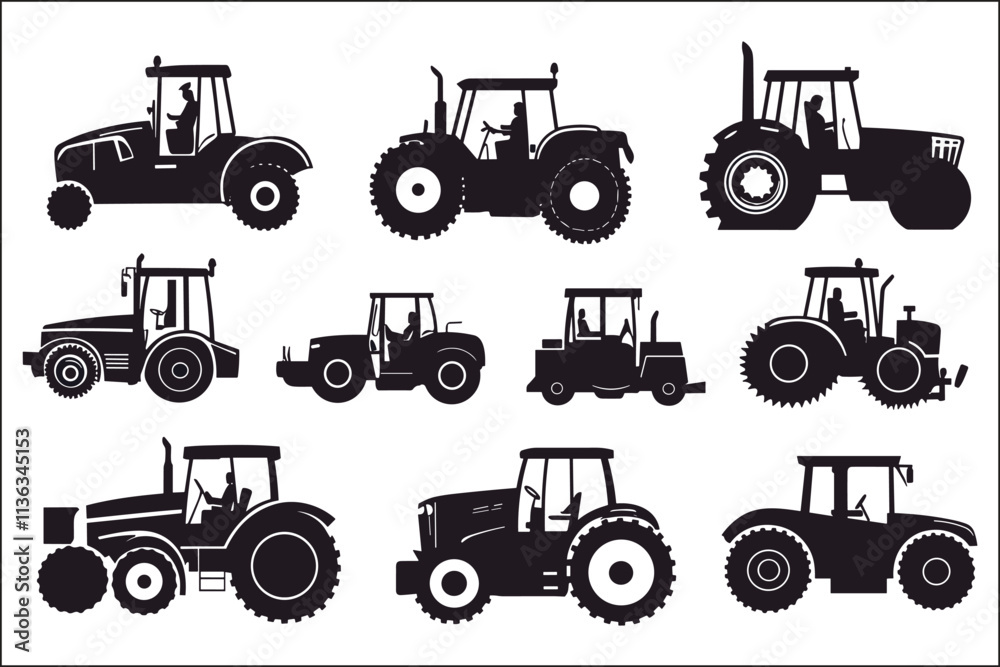Fototapeta premium Farming Tractor Clipart