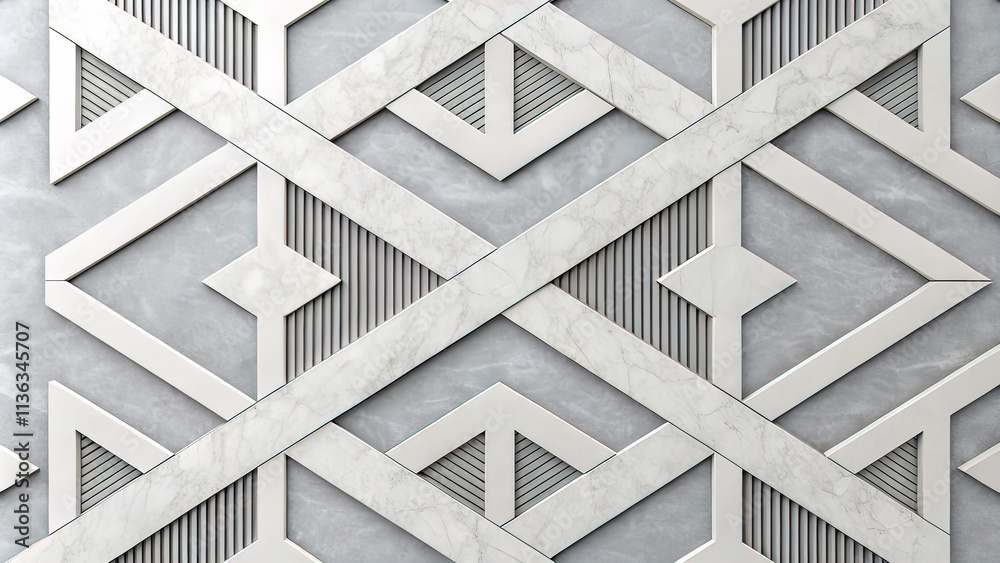 Fototapeta premium Abstract geometric white and gray background. Vector, illustration