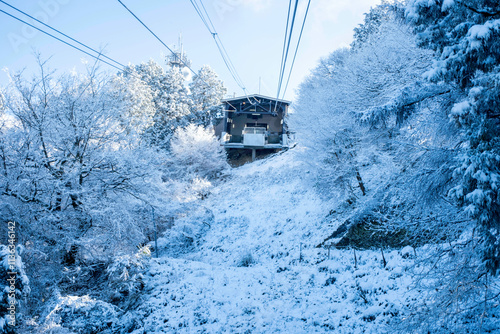 Hieizan with snow, Kyoto in Japan, 雪の比叡山 京都 日本 photo