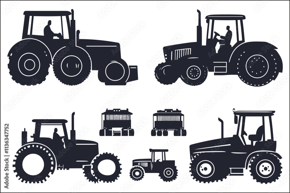 Fototapeta premium Farming Tractor Clipart