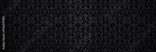 Intricate gothic damask design in black and gray tones, gothic, wallpaper, luxurious