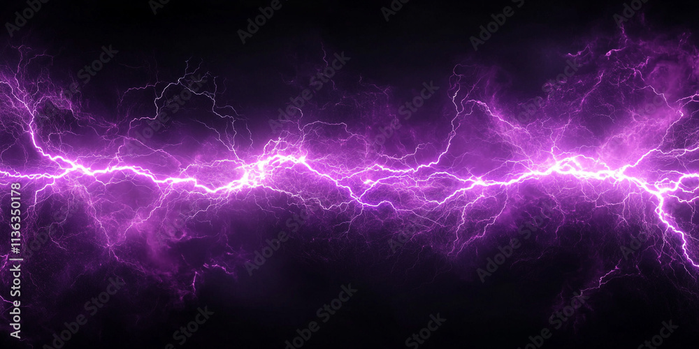 Bright purple lightning crashes over a smooth black canvas, creating a bold and high-impact visual Bright purple lightning crashes over a smooth black canvas, creating a bold and high-impact visual