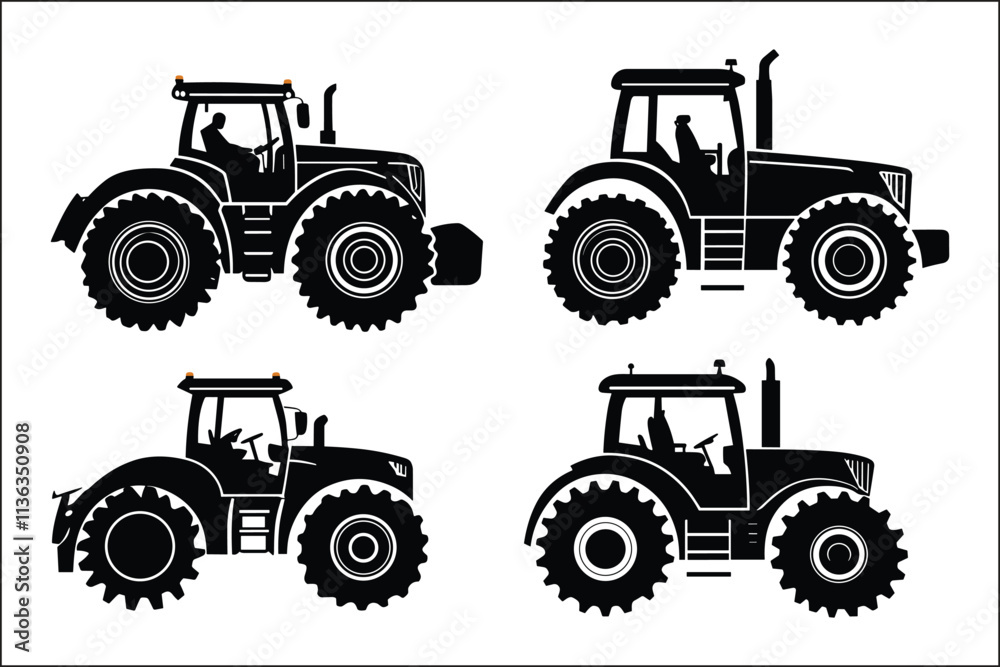 Obraz premium Stylish Tractor Graphics for Agriculture Art